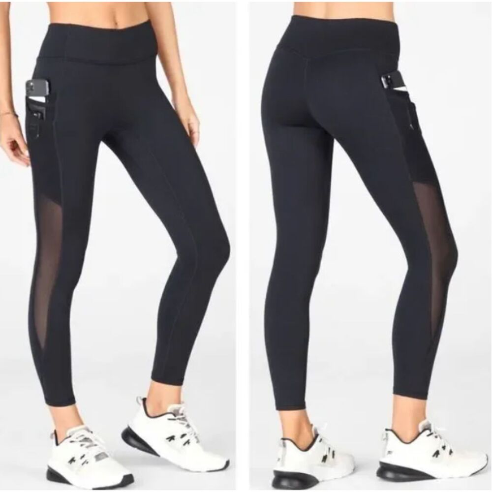 Fabletics Trinity Mid Rise 7/8 Leggings Side Pocket Stretch Activewear No Sz